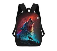 sinyumoney Zaino Scolastico Per Bambini Stampato in 3D Wolf Howling at Moon -2 Zaini Alla Moda Casual Zaini Per Bambini Zaino Casual Da Esterno Borse Da Viaggio Carine 17inch