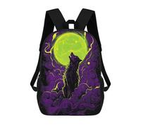 sinyumoney Zaino Scolastico Per Bambini Stampato in 3D Wolf Howling at The Moon Zaino Per Bambini Ad Alta Capacità, Zaini Da Viaggio, Borse Per Libri, Zaino Scolastico Per Bambini 17inch