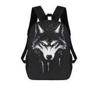 sinyumoney Zaino Scolastico Per Bambini Stampato in 3D Wolf Portrait Borse Per Libri Borse Scolastiche Da Viaggio Ad Alta Capacità Per Bambini/studenti/adulti 17inch