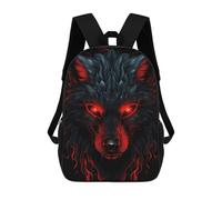 sinyumoney Zaino Scolastico Per Bambini Stampato in 3D Wolf Red And Black Animals Zaini Per Libri Zaini Casual Da Viaggio Zaini Da Giorno Di Grande Capacità Per Ragazzi 17inch