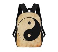 sinyumoney Zaino Scolastico Per Bambini Stampato in 3D Yin Yang Symbol on Parchment Borsa Scolastica Per Bambini, Zaini Da Viaggio, Borse Per Libri Alla Moda, Zaino Di Grande Capacità 17inch