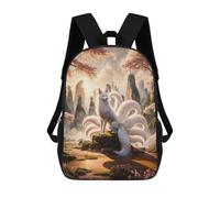 sinyumoney Zaino Scolastico Per Bambini The Nine Tailed Kitsune Zaino Scolastico Per Bambini Alla Moda Casual Zaini Da Viaggio Stampa 3D Divertenti E Fantastici Borse Per Libri 17inch