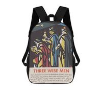 sinyumoney Zaino Scolastico Per Bambini THREE WISE MEN Zaino Scolastico Per Bambini Alla Moda Casual Zaini Da Viaggio Stampa 3D Divertenti E Fantastici Borse Per Libri 17inch