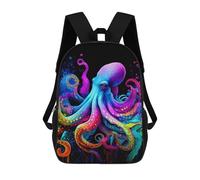 sinyumoney Zaino Scolastico Per Bambini Vibrant Octopus Artwork Zaini Per Libri Zaino Casual Da Viaggio Stampato in 3D Per Ragazzi E Ragazze Zaino Da Giorno Di Grande Capacità 17inch