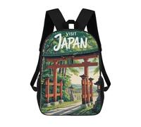 sinyumoney Zaino Scolastico Per Bambini Visit Japan Torii Gate Illustration Zaino Scolastico Per Bambini Alla Moda Casual Zaini Da Viaggio Stampa 3D Divertenti E Fantastici Borse Per Libri 17inch