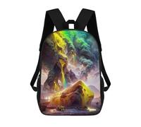 sinyumoney Zaino Scolastico Per Bambini Volcanic Rainbow Eruption Zaino Scolastico Per Bambini Alla Moda Casual Zaini Da Viaggio Stampa 3D Divertenti E Fantastici Borse Per Libri 17inch