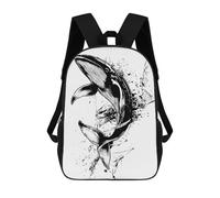 sinyumoney Zaino Scolastico Per Bambini Whale Illustration in Black And White Zaino Alla Moda Per Adolescenti Zaino Casual Per Ragazzi E Ragazze Zaino Stampato in 3D 17inch