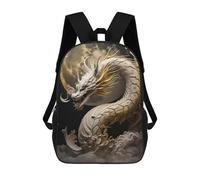 sinyumoney Zaino Scolastico Per Bambini White Dragon Moonlit Sky -5 Zaini Per Libri Zaino Casual Da Viaggio Stampato in 3D Per Ragazzi E Ragazze Zaino Da Giorno Di Grande Capacità 17inch