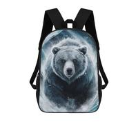 sinyumoney Zaino scolastico per bambini, zaino casual per viaggi, stampa 3D, per ragazzi e ragazze, grande capacità, Grizzly Bear Breaking Ice, 17"