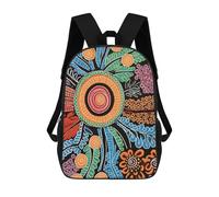 sinyumoney Zaino scolastico per bambini, zaino casual per viaggi, stampa 3D, per ragazzi e ragazze, grande capacità, Dotting Delight, 17"