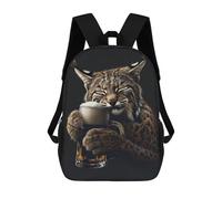 sinyumoney Zaino scolastico per bambini zaino da viaggio casual stampato 3D per ragazzi e ragazze, grande capacità, Bobcat Beer, 17"