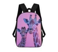 sinyumoney Zaino scolastico per bambini zaino da viaggio casual stampato 3D per ragazzi e ragazze, grande capacità, Giraffe Family Ritratto, 17"