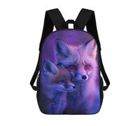 sinyumoney Zaino scolastico per bambini zaino da viaggio casual stampato 3D per ragazzi e ragazze, grande capacità, Fox Family Ritratto, 17"