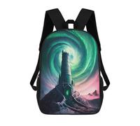 sinyumoney Zaino scolastico per ragazze con stampa 3D per ragazzi, zaino casual per college, Aurora Spiral, 17"