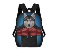 sinyumoney Zaino scolastico per ragazze con stampa 3D per ragazzi, zaino casual per college, Boxer Siberian Husky Dog, 17"