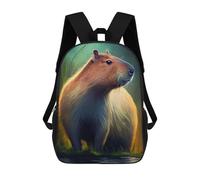 sinyumoney Zaino scolastico per ragazze con stampa 3D per ragazzi, zaino casual per college, Capybara Water Animal, 17"