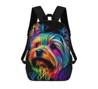 sinyumoney Zaino scolastico per ragazze con stampa 3D per ragazzi, zaino casual per college, Yorkshire Colorful, 17"