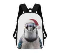 sinyumoney Zaino scolastico per ragazze, impermeabile, casual, leggero, per ragazzi o ragazze, Blue Jay Christmas Ritratto, 17"