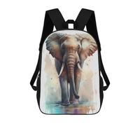 sinyumoney Zaino scolastico per ragazze, impermeabile, casual, leggero, per ragazzi o ragazze, Elephant Majesty in Watercolor, 17"