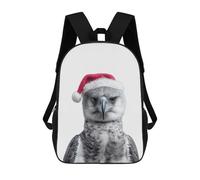 sinyumoney Zaino scolastico per ragazze, impermeabile, casual, leggero, per ragazzi o ragazze, Harpy Eagle With Santa Hat, 17"