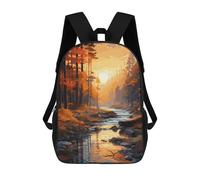 sinyumoney Zaino scolastico per ragazze, impermeabile, casual, leggero, per ragazzi o ragazze, Sunset Forest, 17"