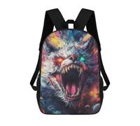 sinyumoney Zaino scolastico per ragazze Nine-Tailed Fox Spirit Zaino casual e leggero per ragazzi e ragazze, ideale per studenti universitari, Beast Ferocious, 17"