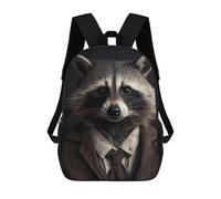 sinyumoney Zaino scolastico per ragazze Raccoon Retro Zaino casual e leggero per ragazzi e ragazze, ideale per studenti universitari, Raccoon Suit, 17"