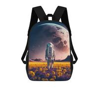sinyumoney Zaino Scolastico Per Studenti Astronaut in Alien Field Zaino Scolastico Per Bambini Stampato in 3D Zaini Da Viaggio Alla Moda Borsa Scolastica Per Ragazzi 17inch