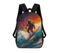 sinyumoney Zaino Scolastico Per Studenti Astronaut Surfing in Space -3 Zaino Scolastico Per Bambini Stampato in 3D Zaini Da Viaggio Alla Moda Borsa Scolastica Per Ragazzi 17inch