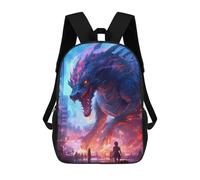 sinyumoney Zaino Scolastico Per Studenti City Under Dragon's Shadow Zaino Scolastico Per Bambini Stampato in 3D Zaini Da Viaggio Alla Moda Borsa Scolastica Per Ragazzi 17inch