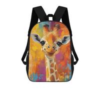 sinyumoney Zaino Scolastico Per Studenti Colorful Giraffe Portrait Zaino Scolastico Per Bambini Stampato in 3D Zaini Da Viaggio Alla Moda Borsa Scolastica Per Ragazzi 17inch