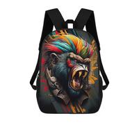sinyumoney Zaino Scolastico Per Studenti Colorful Monkey Portrait -1 Zaino Scolastico Per Bambini Stampato in 3D Zaini Da Viaggio Alla Moda Borsa Scolastica Per Ragazzi 17inch
