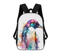 sinyumoney Zaino Scolastico Per Studenti Colorful Penguin Art Print Zaino Scolastico Per Bambini Stampato in 3D Zaini Da Viaggio Alla Moda Borsa Scolastica Per Ragazzi 17inch