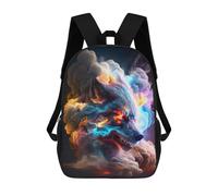 sinyumoney Zaino Scolastico Per Studenti Colorful Wolf Head Artwork Zaino Scolastico Per Bambini Stampato in 3D Zaini Da Viaggio Alla Moda Borsa Scolastica Per Ragazzi 17inch