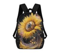 sinyumoney Zaino Scolastico Per Studenti Cosmic Sunflower Bloom-2 Zaino Scolastico Per Bambini Stampato in 3D Zaini Da Viaggio Alla Moda Borsa Scolastica Per Ragazzi 17inch