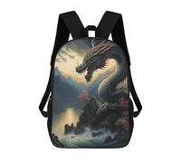 sinyumoney Zaino Scolastico Per Studenti Dragon by The Waterfall Zaino Scolastico Per Bambini Stampato in 3D Zaini Da Viaggio Alla Moda Borsa Scolastica Per Ragazzi 17inch