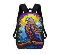 sinyumoney Zaino Scolastico Per Studenti Eagle Colorful Stained Gla Zaino Scolastico Per Bambini Stampato in 3D Zaini Da Viaggio Alla Moda Borsa Scolastica Per Ragazzi 17inch