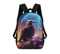 sinyumoney Zaino Scolastico Per Studenti Eagle with Electric Globe Background Zaino Scolastico Per Bambini Stampato in 3D Zaini Da Viaggio Alla Moda Borsa Scolastica Per Ragazzi 17inch