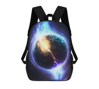 sinyumoney Zaino Scolastico Per Studenti Electricity And Fire Globe Artwork Zaino Scolastico Per Bambini Stampato in 3D Zaini Da Viaggio Alla Moda Borsa Scolastica Per Ragazzi 17inch