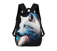 sinyumoney Zaino Scolastico Per Studenti Galactic Wolf Portrait -3 Zaino Scolastico Per Bambini Stampato in 3D Zaini Da Viaggio Alla Moda Borsa Scolastica Per Ragazzi 17inch