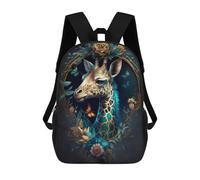 sinyumoney Zaino Scolastico Per Studenti Giraffe in A Floral Frame Zaino Scolastico Per Bambini Stampato in 3D Zaini Da Viaggio Alla Moda Borsa Scolastica Per Ragazzi 17inch