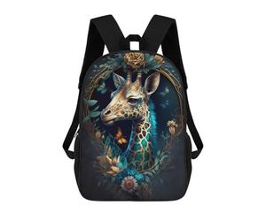 sinyumoney Zaino Scolastico Per Studenti Giraffe in A Floral Frame Zaino Scolastico Per Bambini Stampato in 3D Zaini Da Viaggio Alla Moda Borsa Scolastica Per Ragazzi 17inch