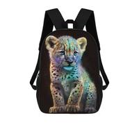 sinyumoney Zaino Scolastico Per Studenti Glowing Leopard Cub Art Print Zaino Scolastico Per Bambini Stampato in 3D Zaini Da Viaggio Alla Moda Borsa Scolastica Per Ragazzi 17inch