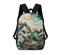 sinyumoney Zaino Scolastico Per Studenti Golden Kintsugi Sanctuary Zaino Scolastico Per Bambini Stampato in 3D Zaini Da Viaggio Alla Moda Borsa Scolastica Per Ragazzi 17inch