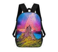 sinyumoney Zaino Scolastico Per Studenti Mountain Sunset with Rainbow Zaino Scolastico Per Bambini Stampato in 3D Zaini Da Viaggio Alla Moda Borsa Scolastica Per Ragazzi 17inch