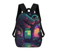 sinyumoney Zaino Scolastico Per Studenti Neon Dragon Arcade Zaino Scolastico Per Bambini Stampato in 3D Zaini Da Viaggio Alla Moda Borsa Scolastica Per Ragazzi 17inch