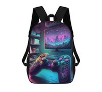 sinyumoney Zaino Scolastico Per Studenti Neon Gaming Setup -2 Zaino Scolastico Per Bambini Stampato in 3D Zaini Da Viaggio Alla Moda Borsa Scolastica Per Ragazzi 17inch