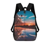 sinyumoney Zaino Scolastico Per Studenti Palm Reflections at Sunset Zaino Scolastico Per Bambini Stampato in 3D Zaini Da Viaggio Alla Moda Borsa Scolastica Per Ragazzi 17inch
