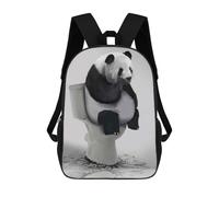 sinyumoney Zaino Scolastico Per Studenti Panda Funny Bathroom Zaino Scolastico Per Bambini Stampato in 3D Zaini Da Viaggio Alla Moda Borsa Scolastica Per Ragazzi 17inch