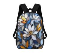 sinyumoney Zaino Scolastico Per Studenti Stained Glass Floral Mosaic Zaino Scolastico Per Bambini Stampato in 3D Zaini Da Viaggio Alla Moda Borsa Scolastica Per Ragazzi 17inch